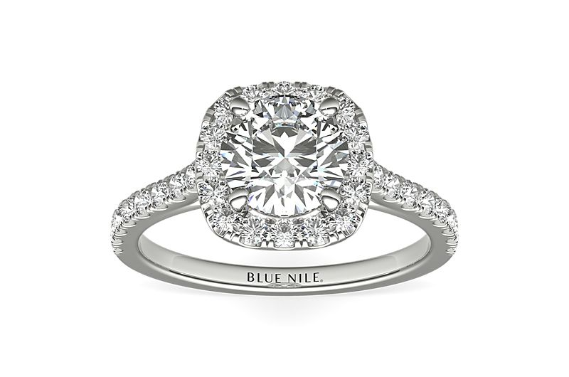 Engagement Rings And Wedding Bands We Love From Blue Nile cushioned halo ring