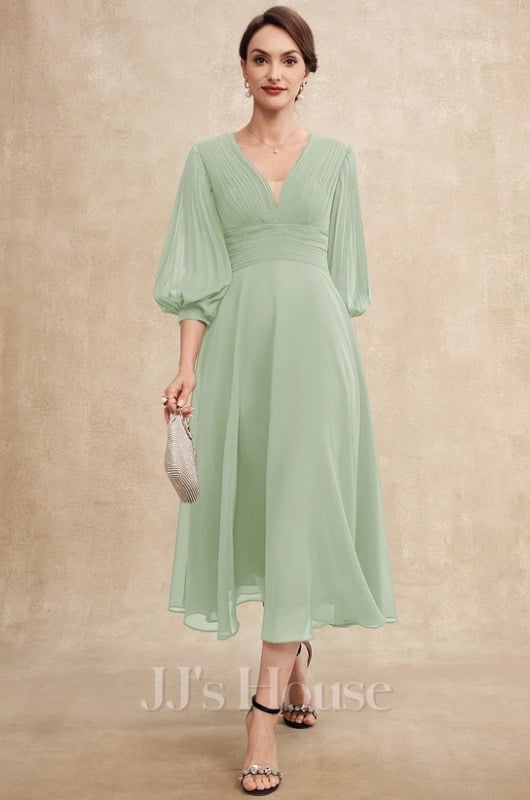 JJ's House Pleated Chiffon Celadon