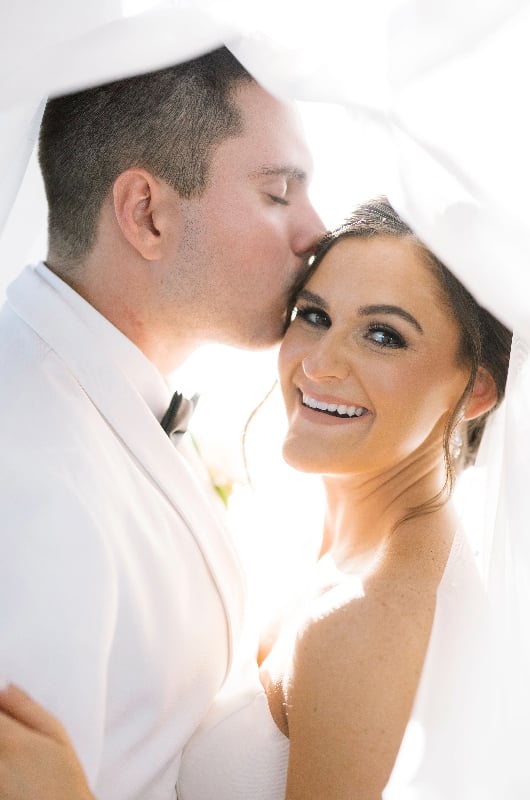 Lisby Wedding couple under veil