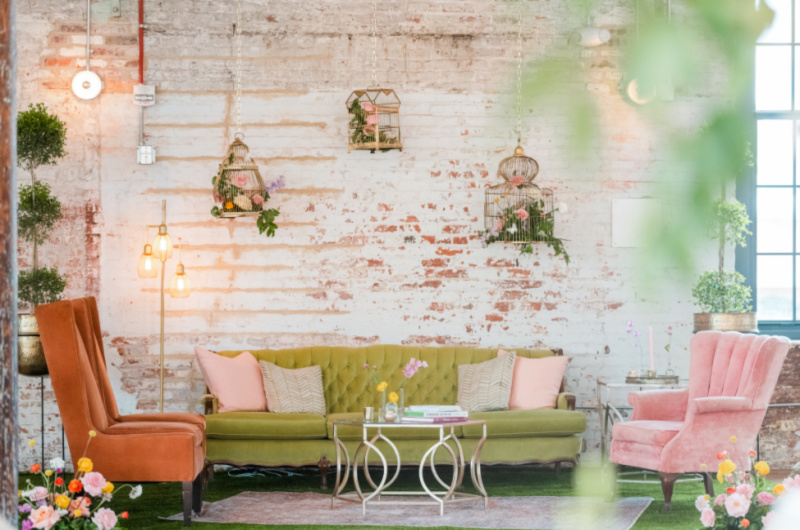 Styled Shoots By Southern Bride Charleston Cedar Room green couch
