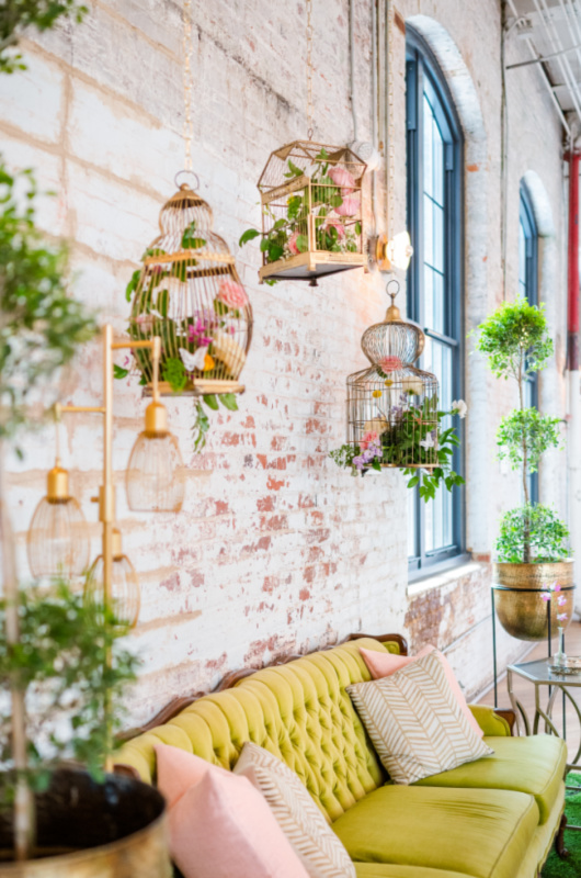 Styled Shoots By Southern Bride Charleston Cedar Room hanging bird cage