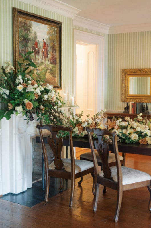 Ralph Lauren Inspired Autumnal Editorial Nestled In The Hills of Northern Kentucky dining room