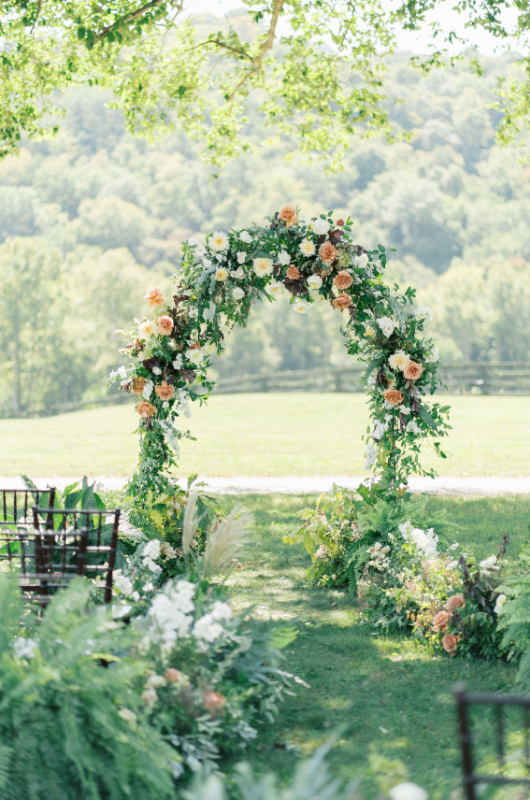 Ralph Lauren Inspired Autumnal Editorial Nestled In The Hills of Northern Kentucky wedding arch
