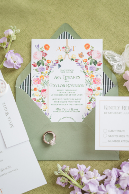 Styled Challenge By Southern Bride Cedar Room wedding invitation