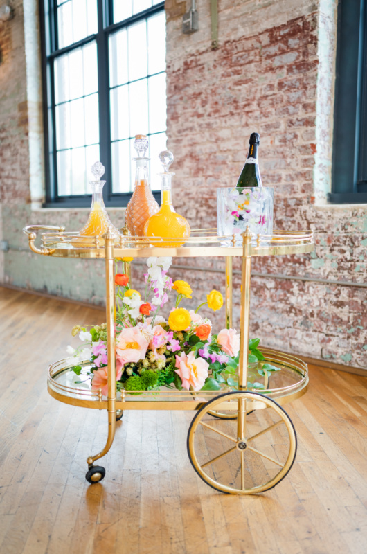 Styled Shoots By Southern Bride Cedar Room Charleston South Carolina bar cart