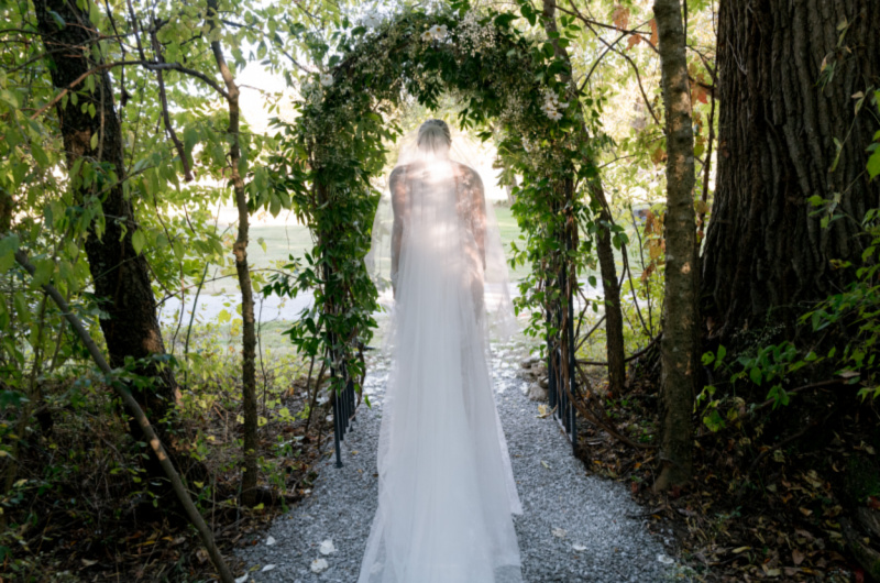 Actress Laura James Ecker Vintage Wedding wedding arch