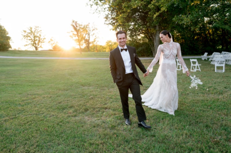 Laura James Ecker Vintage Inspired Wedding sunset