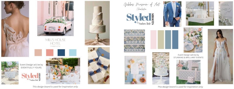 Mood board for the styled challenge website