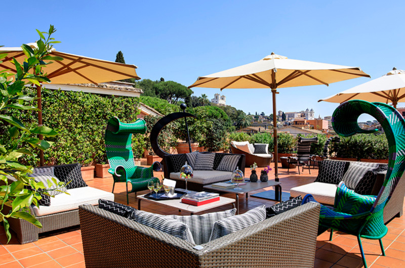 A Secret Garden Lures Even the Locals Hotel De Russie Rome Italy patio