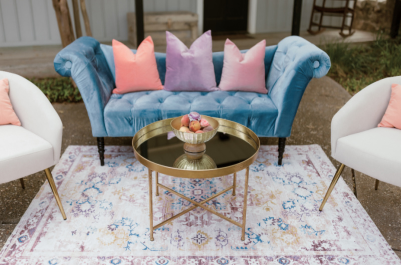 Hoffman Haus Southern Socialite Award The Styled Challenge Fredericksburg TX blue sofa