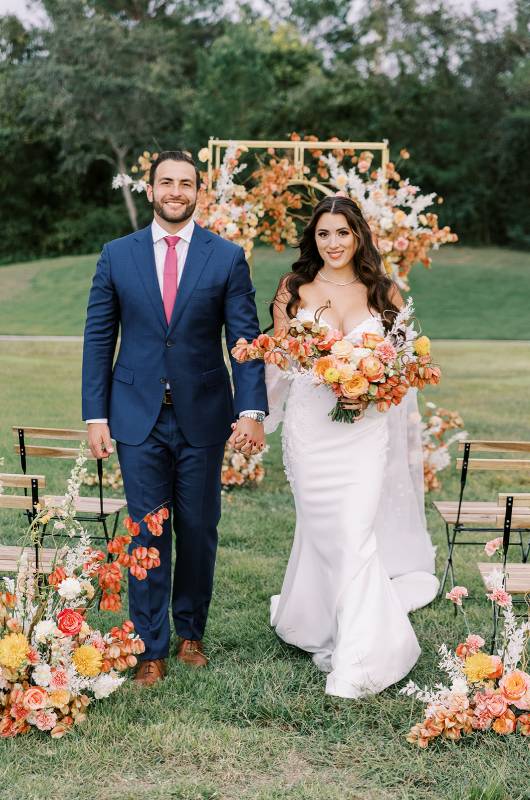 Styled Shoot Peaches & Dreams Tarpon Springs Florida Couple Outside Holding Hands