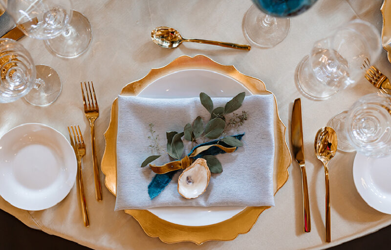 Swallows Eve Design Winner The Styled Challenge Fredericksburg TX table setting in gold