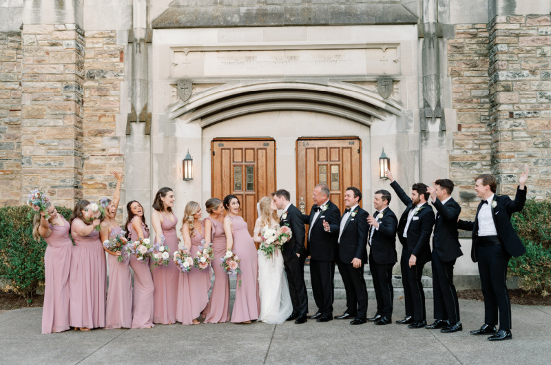 madison lawry & ryan deveikis just married bridal party