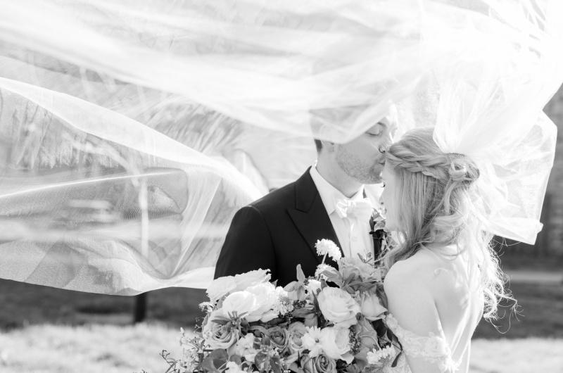 madison lawry & ryan deveikis just married bride groom feature image