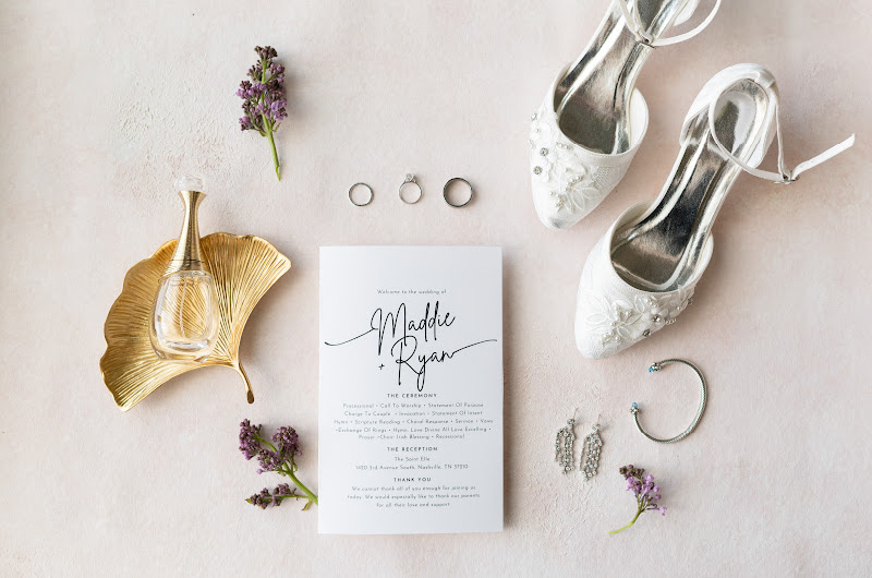 madison lawry & ryan deveikis just married invitations shoes