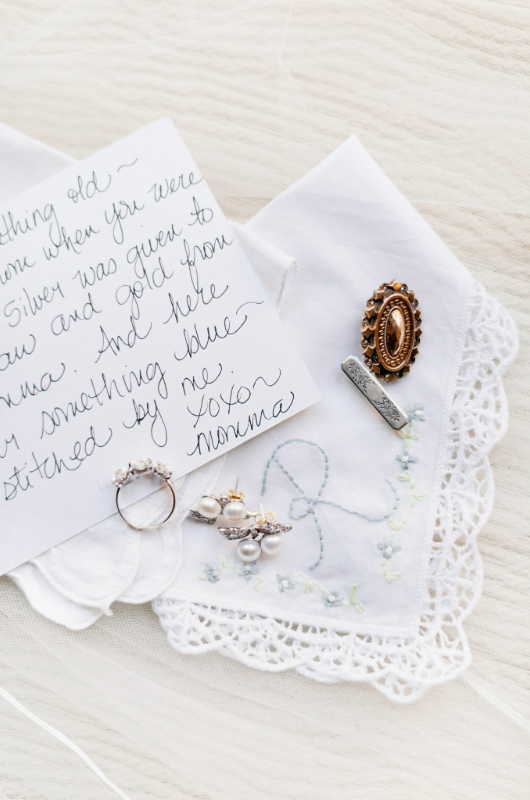 Mary Katherine Harris & James Rose Real Weddings letter handkerchief