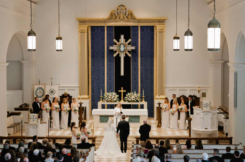 Mary Katherine Harris and James Rose Real Weddings chapel ceremony