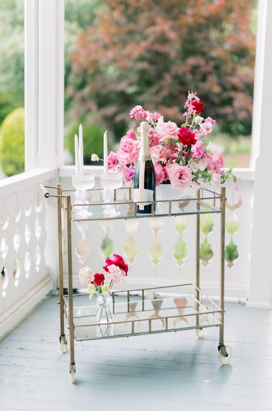 Pink Extravaganza Hendersonville North Carolina bar cart