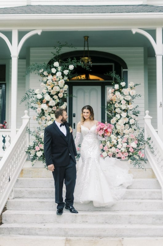 Pink Extravaganza Hendersonville North Carolina couple married