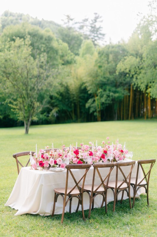 Pink Extravaganza Hendersonville North Carolina dinner table set