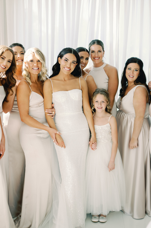 Taylor and Chris Wed Along Florida Gulf Coast at The Ritz Carlton Sarasota Bride with Bridesmaids