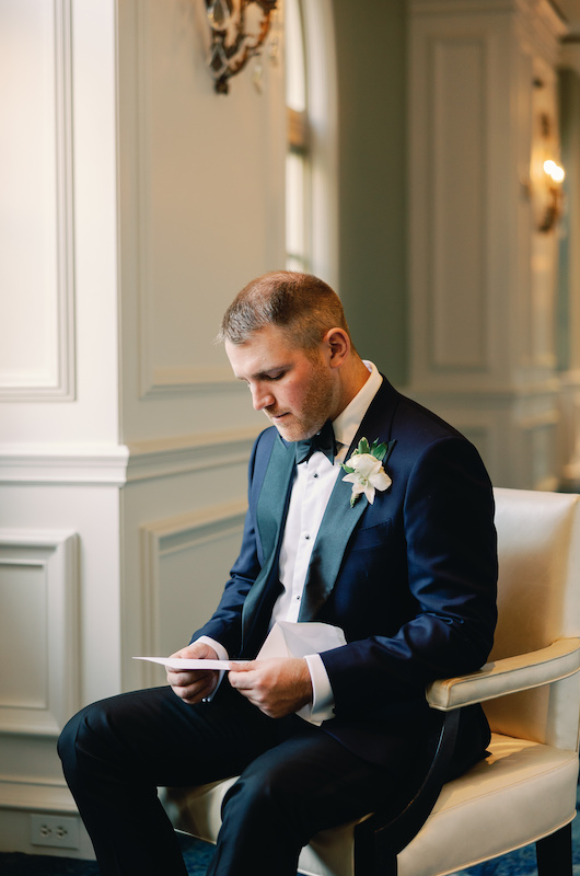 Taylor and Chris Wed Along Florida Gulf Coast at The Ritz Carlton Sarasota Groom Before Ceremony