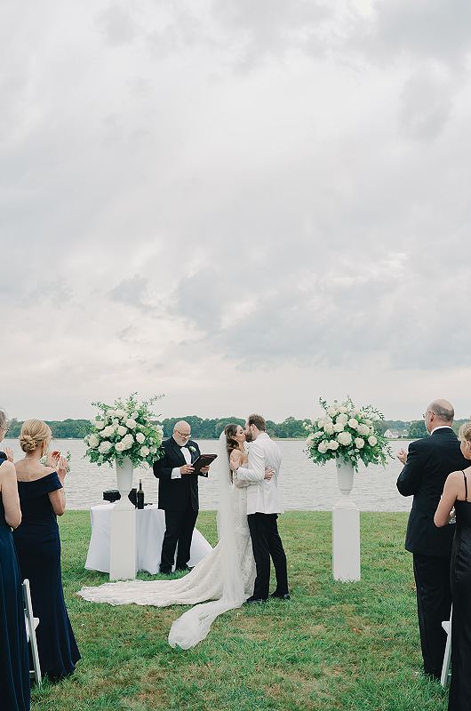 Marissa Newberger And Cole Nowlin ceremony kiss