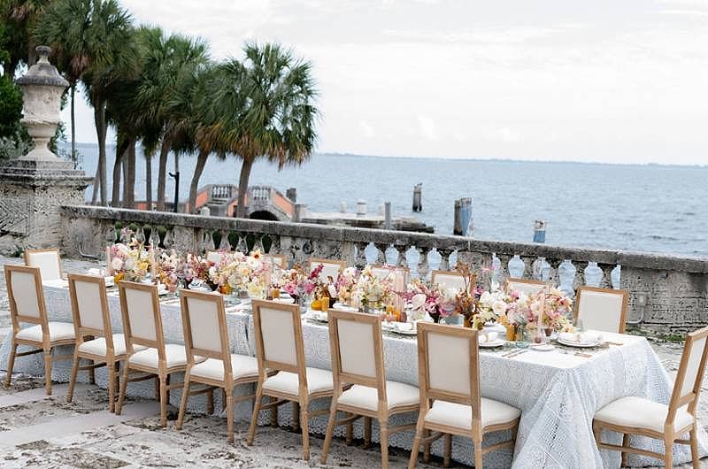 Vizcaya Museum Historically Artful Whimsically Luxurious Miami Flordia by the sea table ()