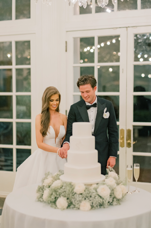 summer priester and alex hoffman real wedding cake cutting