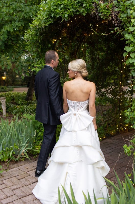 Courtney Young And John Couvillion back of her dress