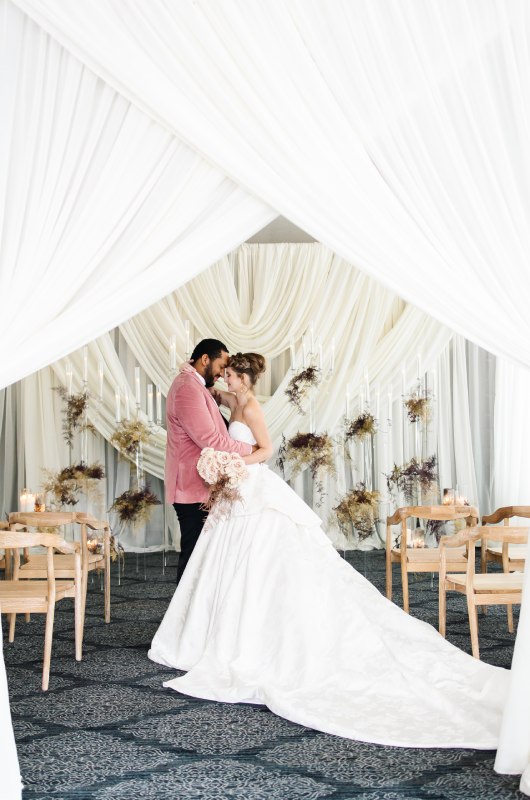 Union Station Nashville Styled Challenge By Southern Bride bride and groom at altar