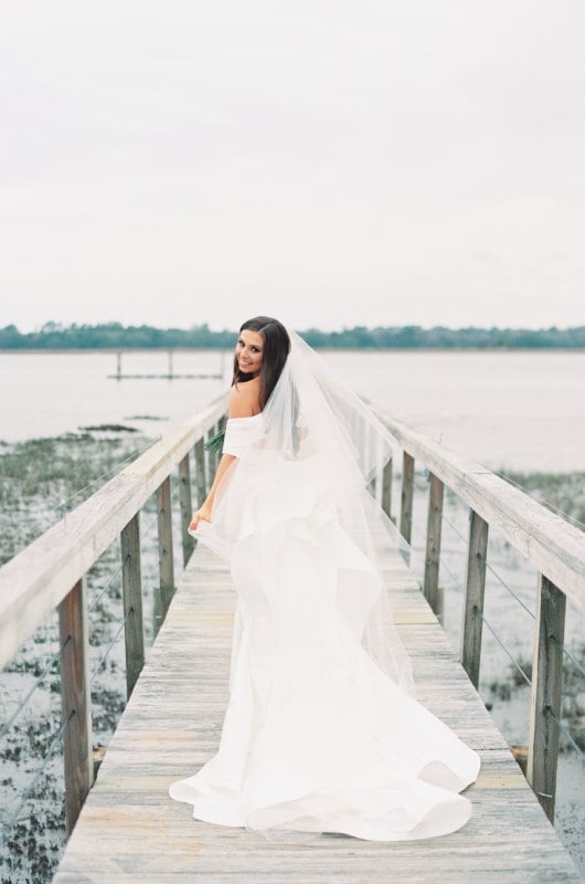 Arrington Taylor And Christian Baker bride on the dock