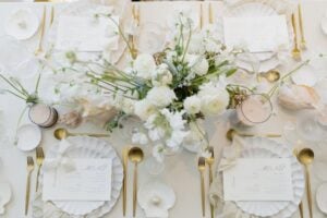 Coastal Meets Midwestern Elegance table setting