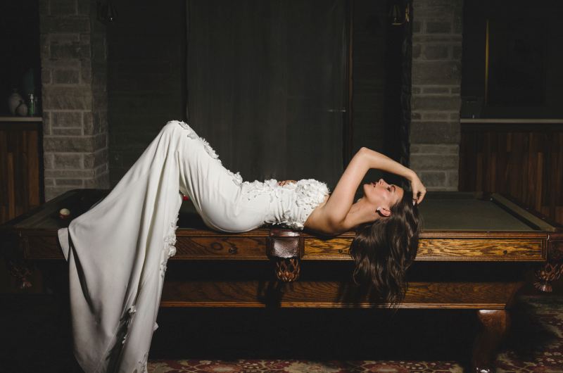 Graceful At Greystone Estate Beaver Creek Arkansas bride reclining