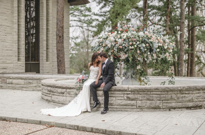 Graceful At Greystone Estate Beaver Creek Arkansas sitting by the fountain