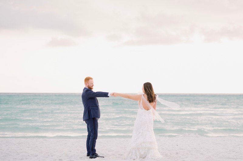 Madison Greenfield And Samuel Taylor Marry In Seaside Florida on the beach