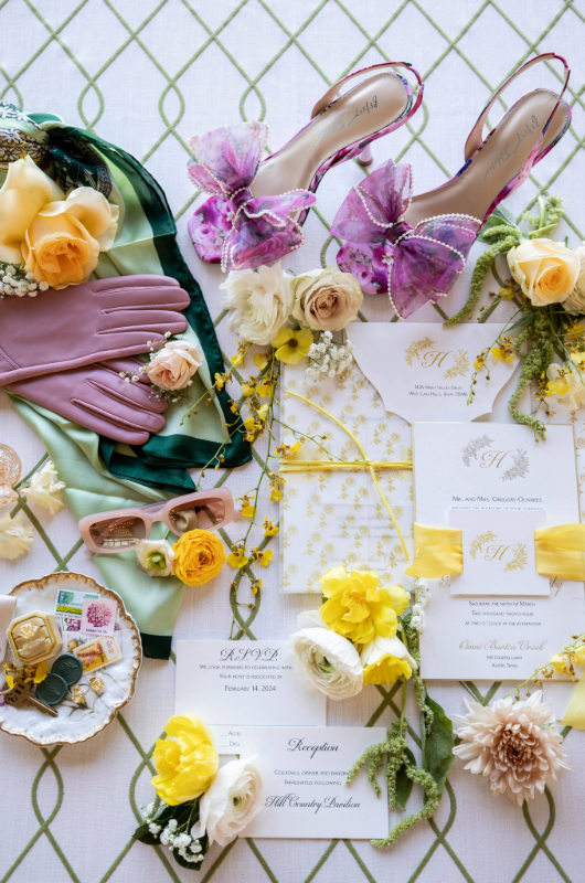 austin styled shoot country hill close up flat lay