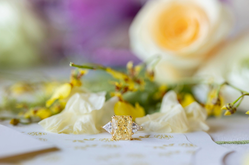 austin styled shoot country hill ring on table