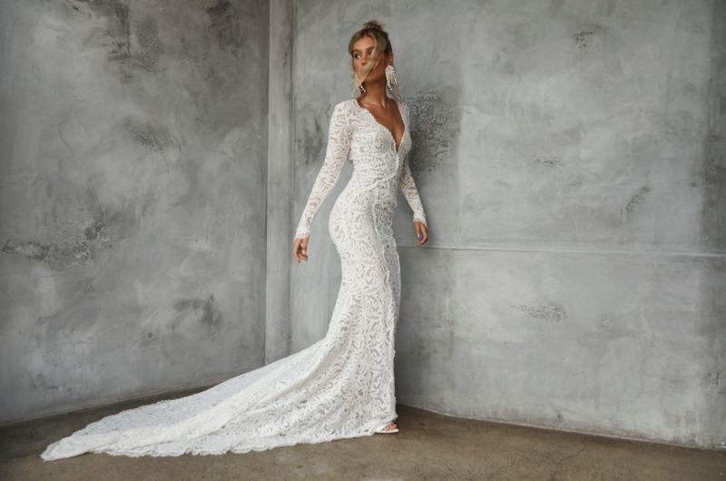 Hailey Bieber Wedding Dress Inspiration Get The Look grace loves lace olive gown