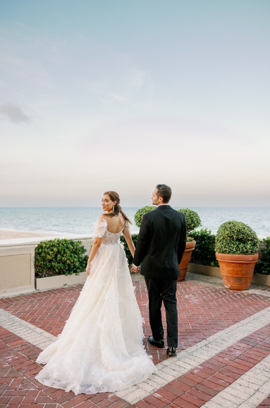 Megan Nager And Corey Turner bride and groom beach