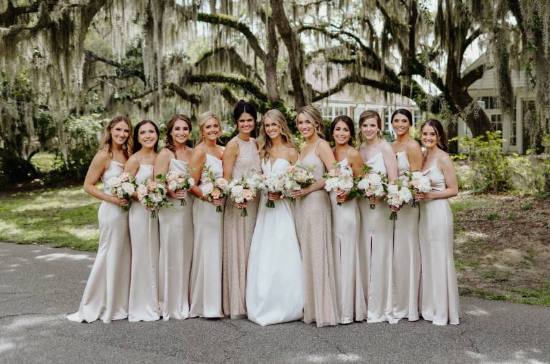 Wade McManus Andrew Zaninovich Wedding Bridesmaids Outside