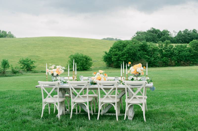 Southern Florals at the White Dove Barn Nashville Tennessee Table Setup ()