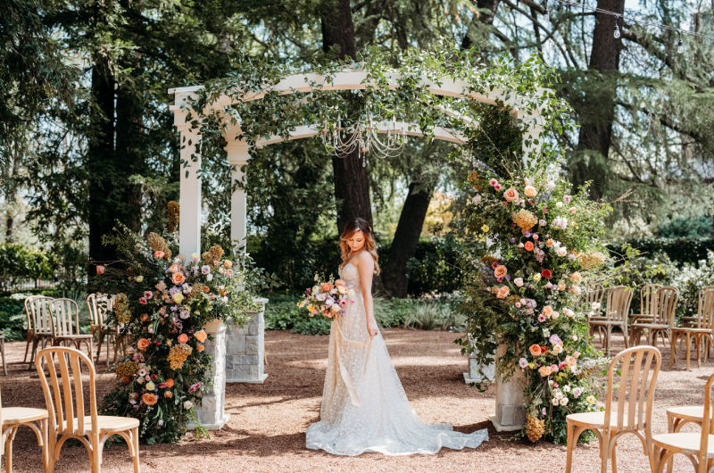 beringer vineyards best design award the styled challenge napa ca arch bride solo