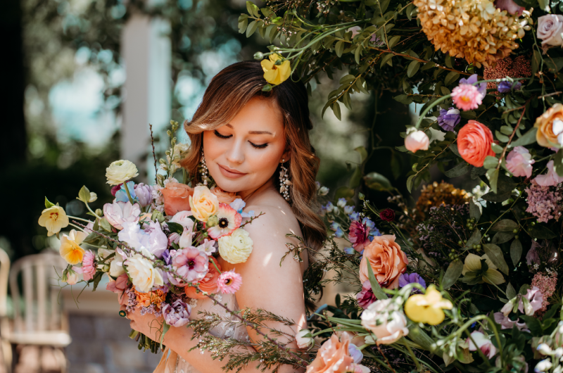 beringer vineyards best design award the styled challenge napa ca bride closeup arch
