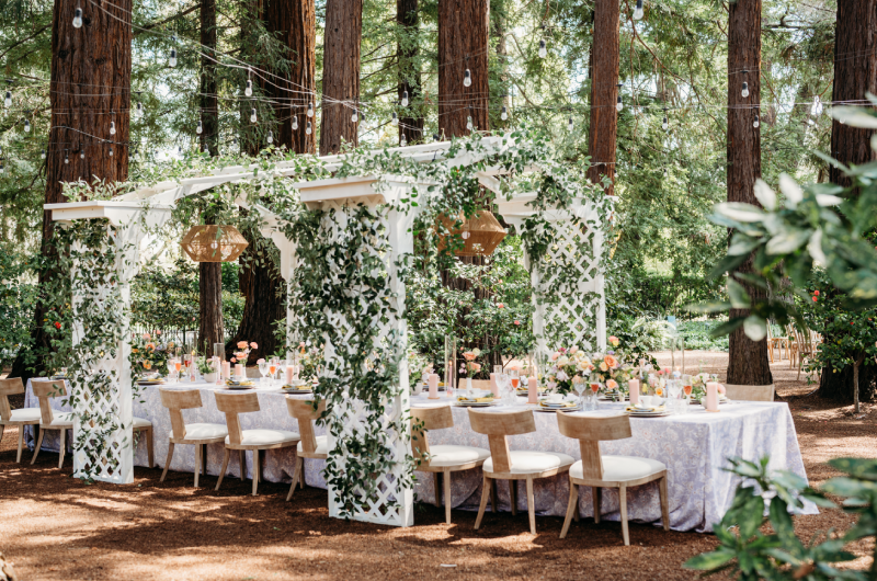 beringer vineyards best design award the styled challenge napa ca reception table arch