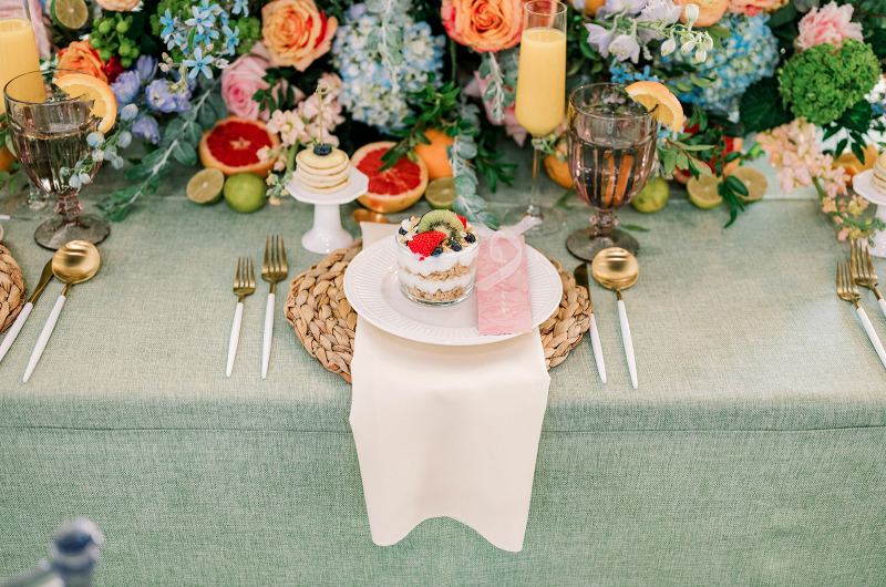 Brunch Inspired Vows North Little Rock Arkansas Tablescape Florals Dining dessert
