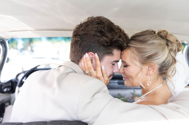 brooklyn brown and filipe pollard wedding car closeup