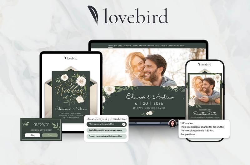 Digital Wedding Invitations Etiquette According to Experts at Lovebird Digital Suite Garden script