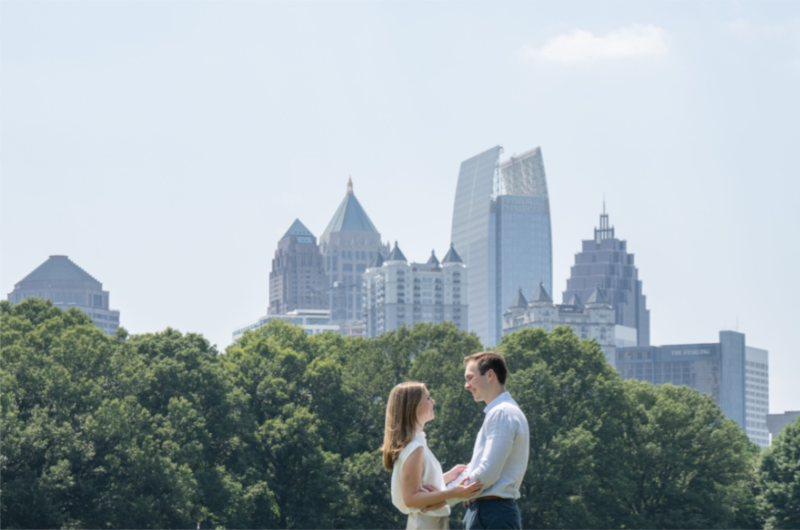 Julia Van de Bogart and John Rand Dorney real wedding engagement vertical