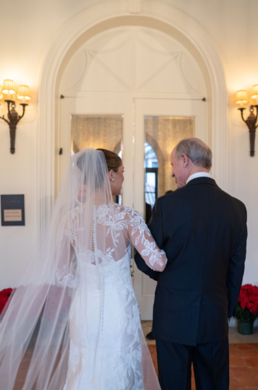 Julia Van de Bogart and John Rand Dorney real wedding father walks bride down aisle